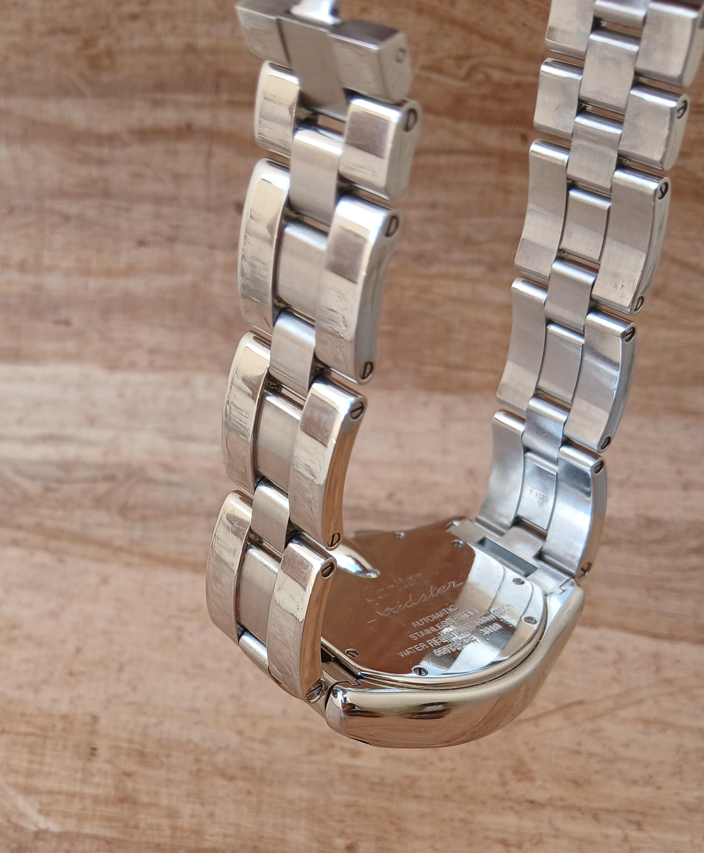 Reloj Cartier Roadster XL Cronógrafo 2618 Automático Acero Inoxidable en venta 8