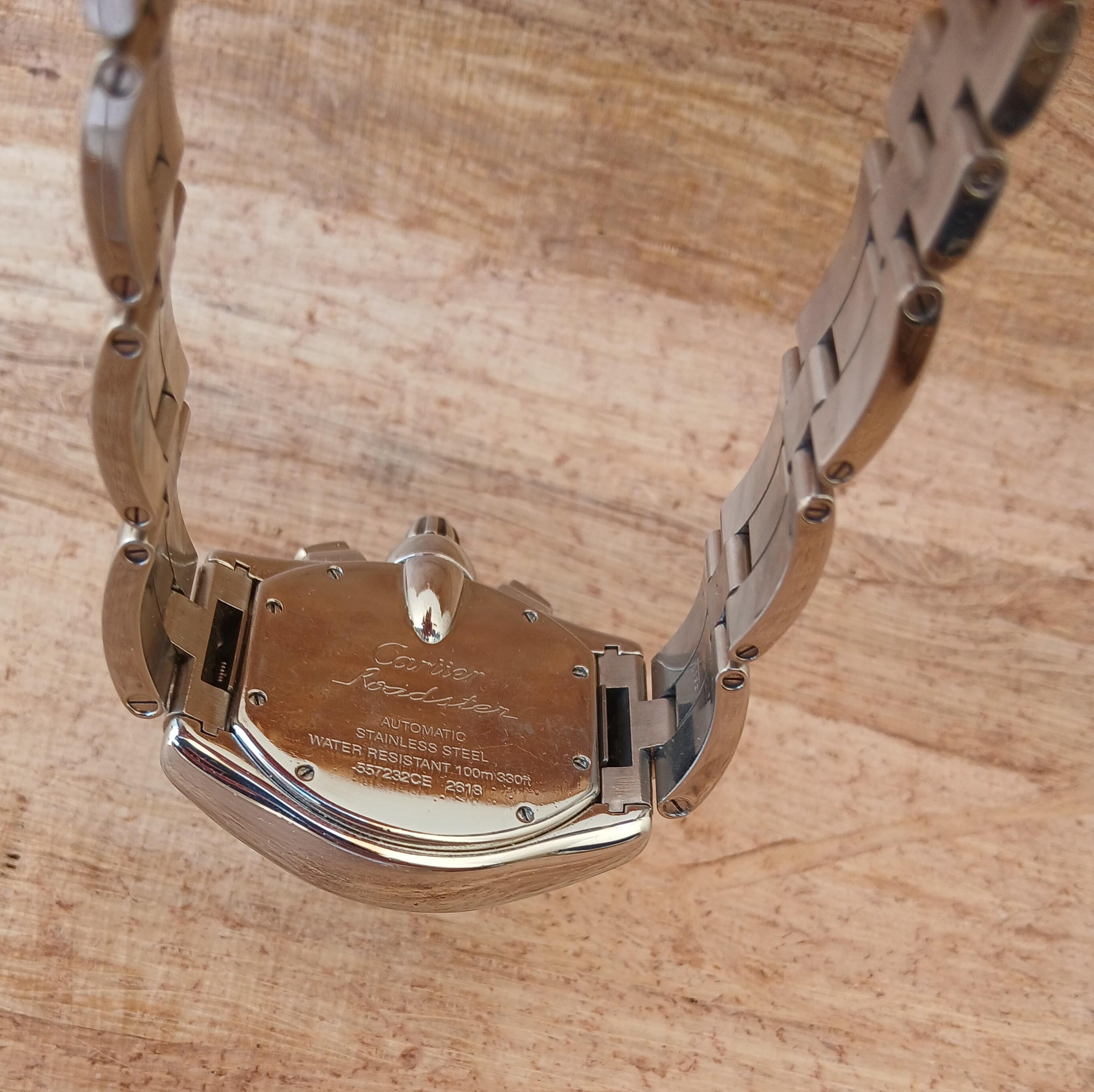 Reloj Cartier Roadster XL Cronógrafo 2618 Automático Acero Inoxidable en venta 6