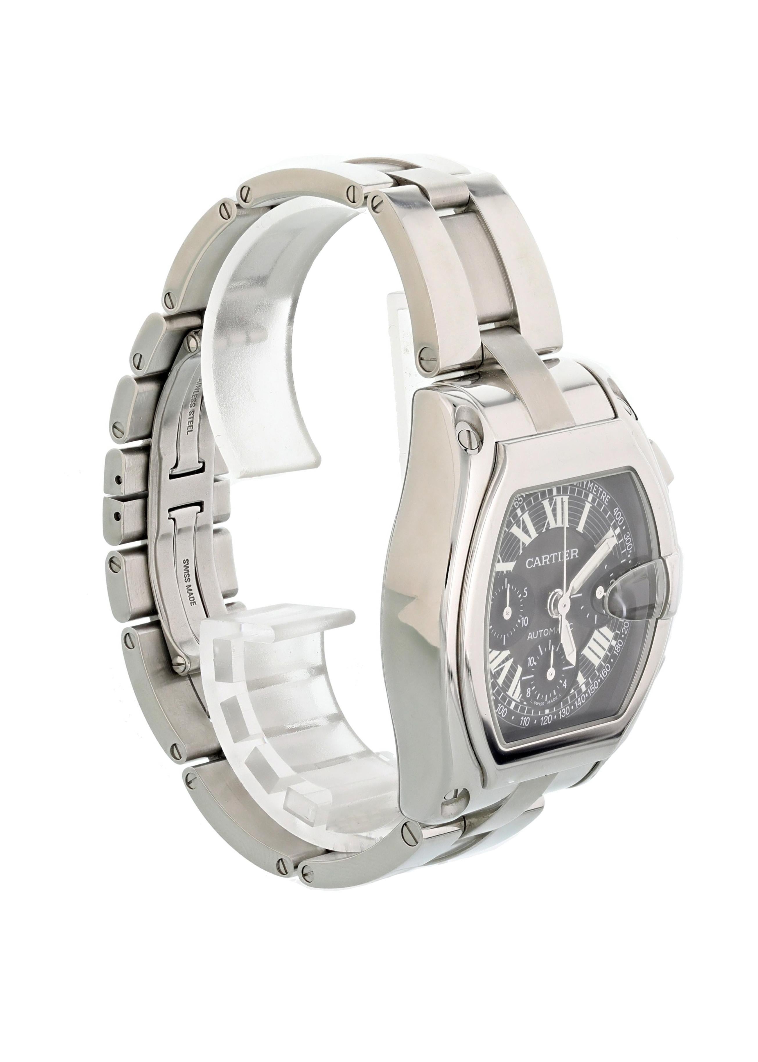 Cartier Roadster XL Chronograph 2618 Men's Watch In Excellent Condition For Sale In New York, NY