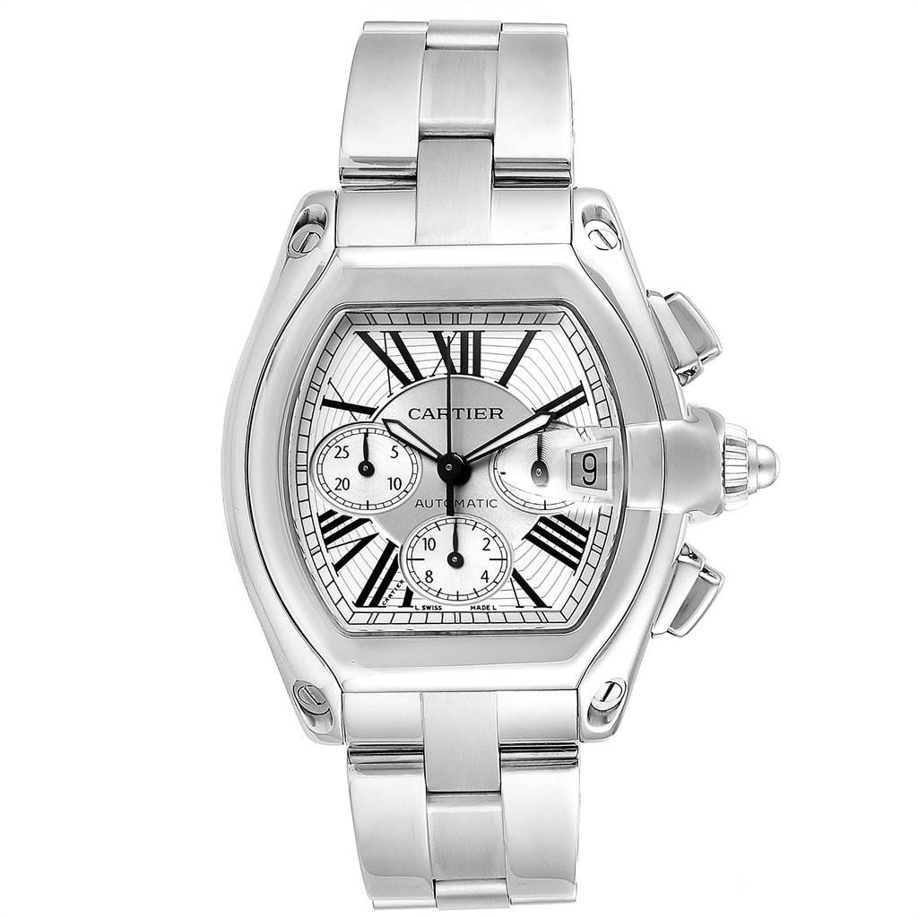 Cartier Roadster Xl Chronograph Automatic Men S Watch W62019x6 Box For Sale At 1stdibs
