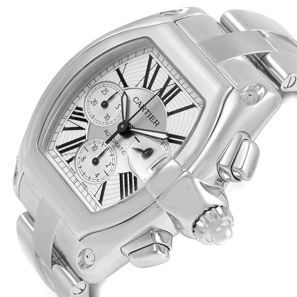 Cartier Roadster XL Chronograph Automatic Men’s Watch W62019X6 Box In Excellent Condition In Atlanta, GA