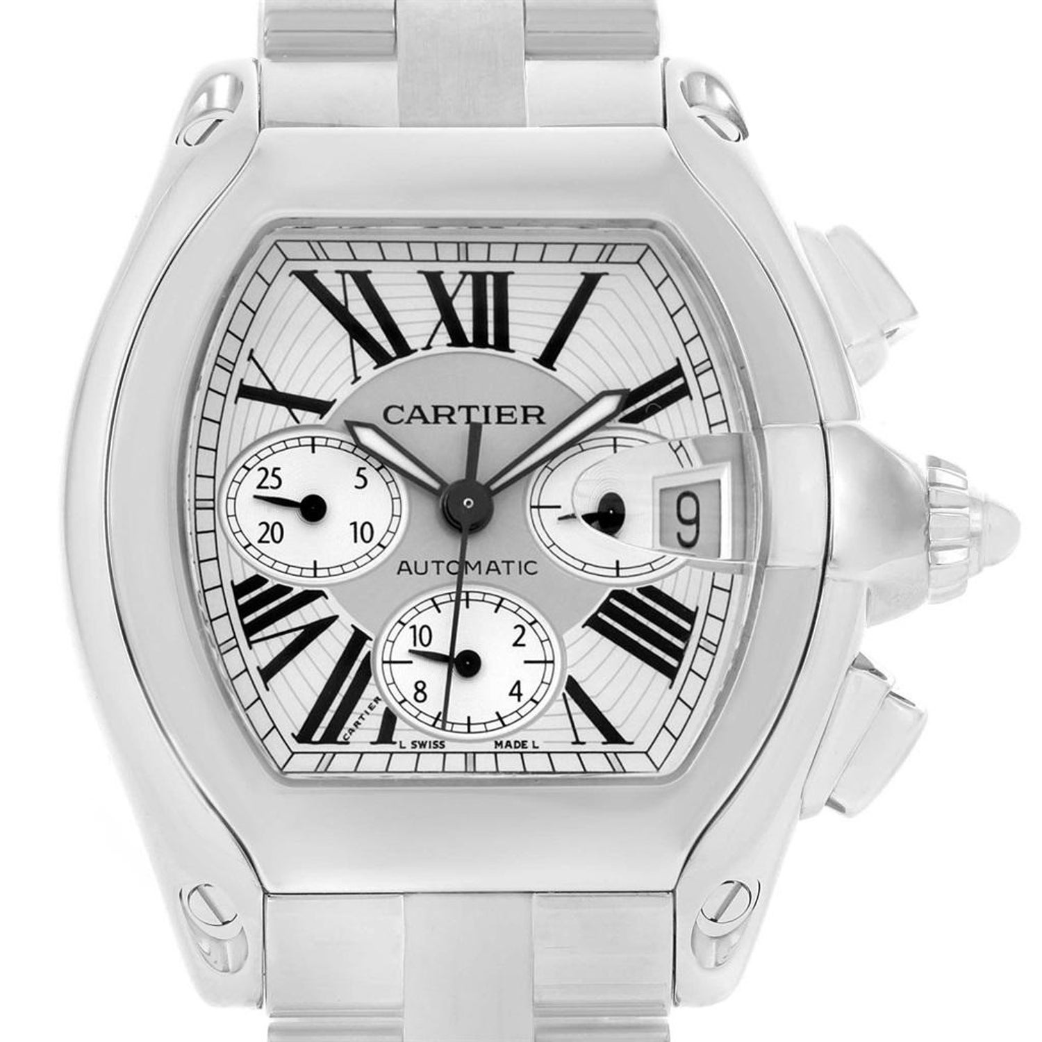 Cartier Roadster Xl Chronograph Automatic Men S Watch W62019x6 Box For Sale At 1stdibs