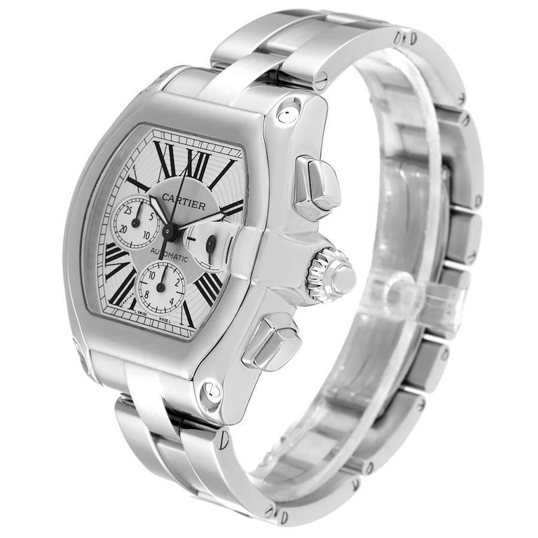 Cartier Roadster XL Chronograph Automatic Steel Mens Watch W62019X6 For