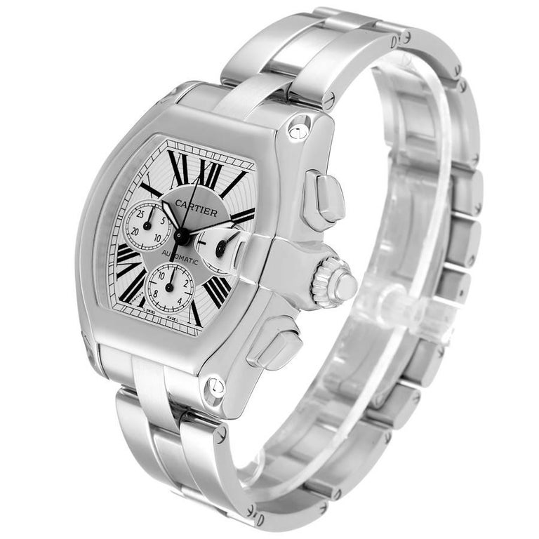 Cartier Roadster XL Chronograph Automatic Steel Mens Watch W62019X6 For