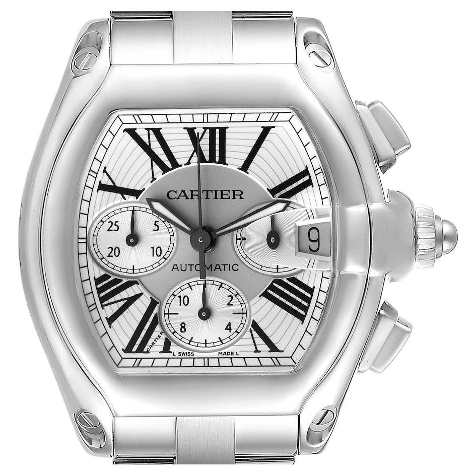Cartier Roadster XL Chronograph Automatic Steel Mens Watch W62019X6 For