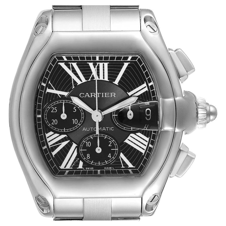 Cartier Roadster XL Steel Chronograph Black Dial Automatic Watch