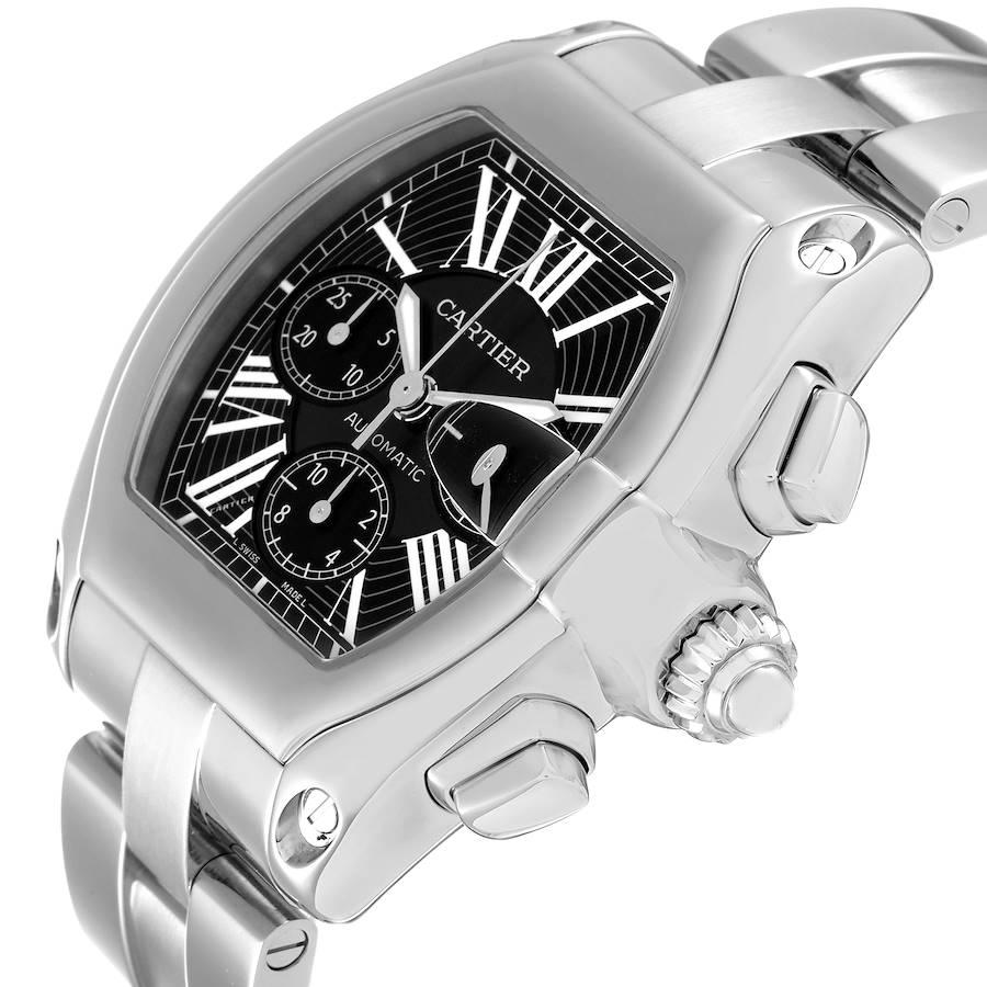 Cartier Montre pour homme Roadster XL avec chronographe et cadran noir W62020X6 Pour hommes en vente