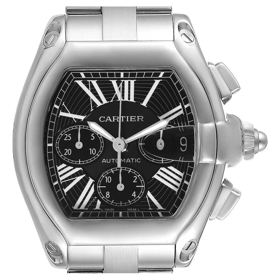 Cartier Roadster XL Chronograph Black Dial Mens Watch W62020X6 For Sale