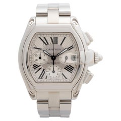Cartier Roadster XL Chronograph Ref 2618 W62020X6. Desirable White Dial, 2013.