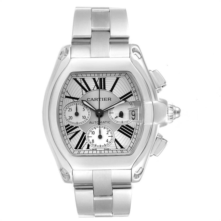 Cartier Roadster XL Chronograph Roman Numerals Men's Watch W62019X6 For ...