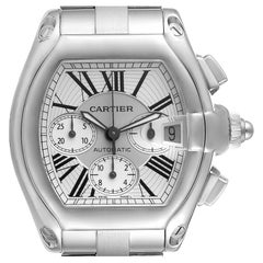 Cartier Roadster XL Chronograph Silver Dial Automatic Steel Mens Watch W62019X6