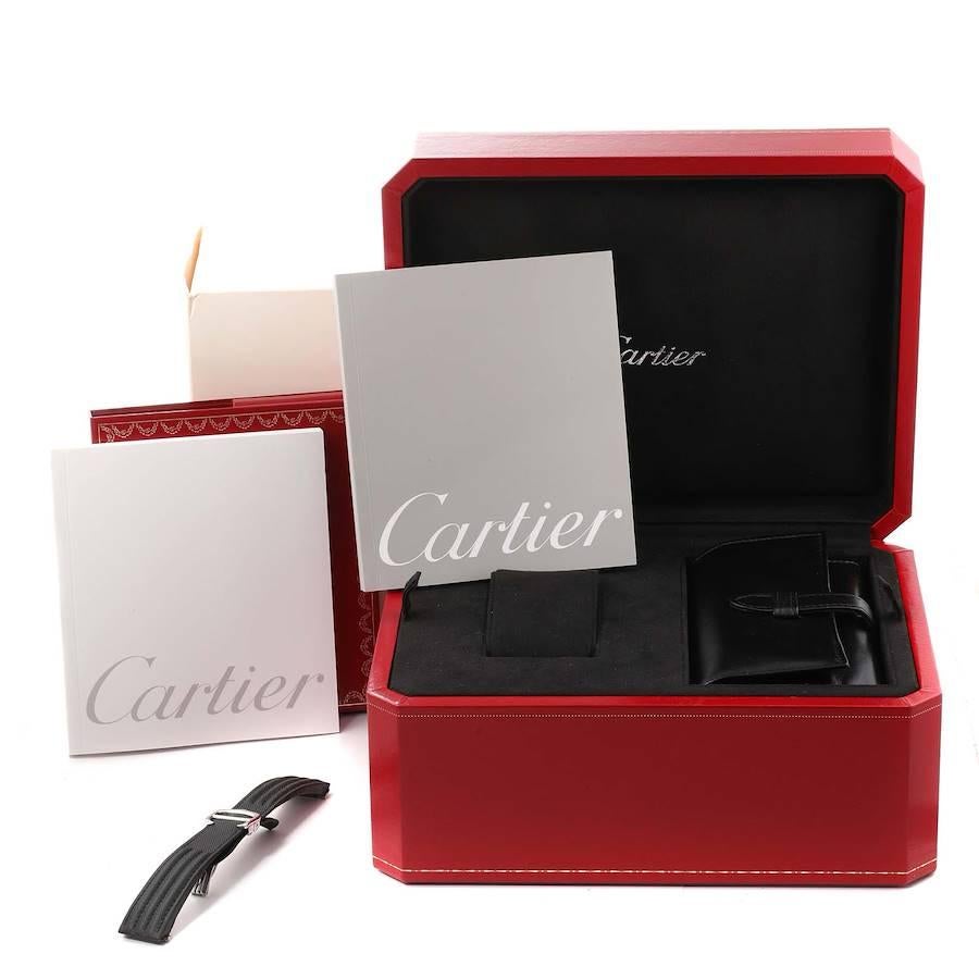 Cartier Roadster XL Chronograph Silver Dial Steel Mens Watch W62019X6 Box Papers 5