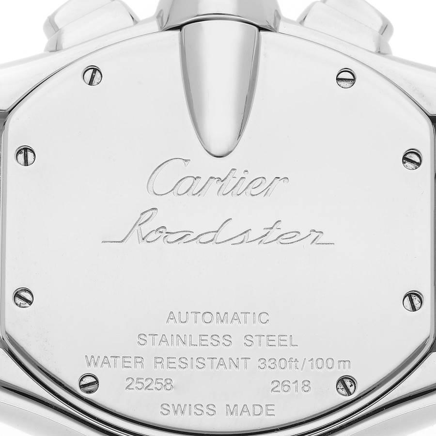 Cartier Roadster XL Chronograph Silver Dial Steel Mens Watch W62019X6 1