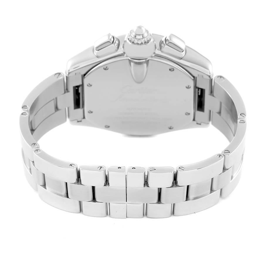 Cartier Roadster XL Chronograph Silver Dial Steel Mens Watch W62019X6 For Sale 3