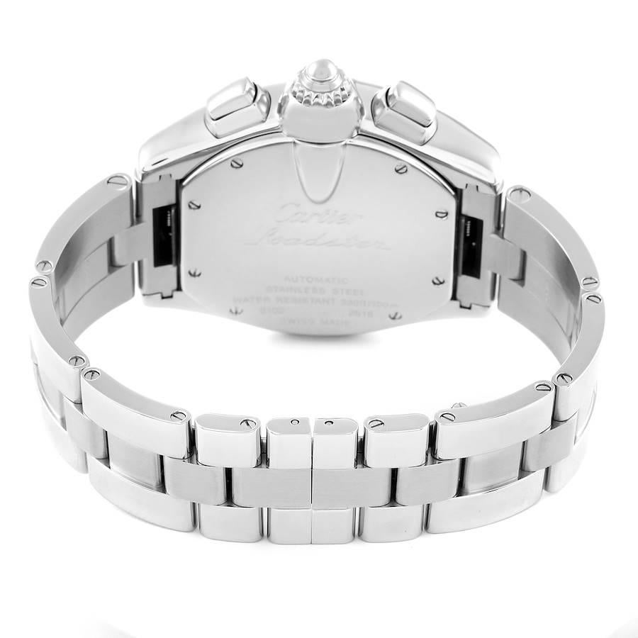 Cartier Roadster XL Chronograph Silver Dial Steel Mens Watch W62019X6 3