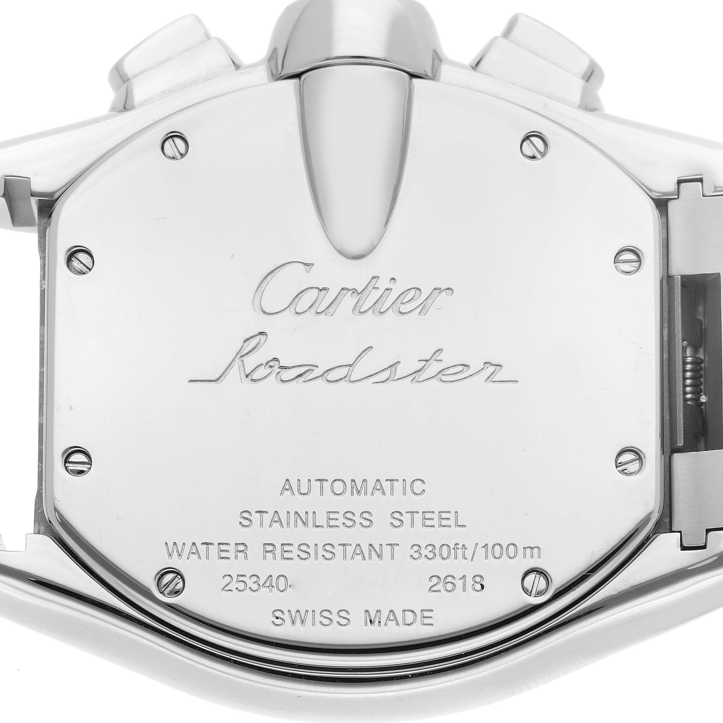 Cartier Roadster XL Chronographe en acier pour hommes W62020X6 Boîte papiers Excellent état à Atlanta, GA