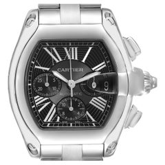 Cartier Roadster XL Chronograph Steel Mens Watch W62020X6 Box Papers