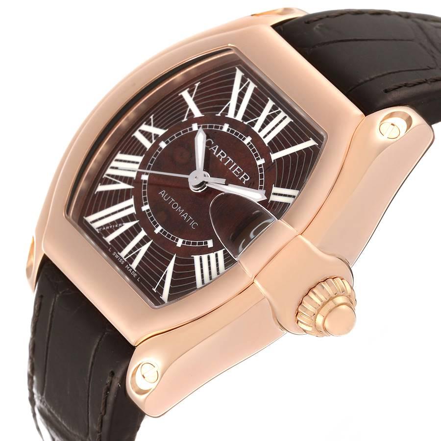 Cartier Roadster XL Roségold Nussbaumholz Zifferblatt Limitierte Auflage von Uhr W6206001 im Angebot 1