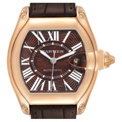 Cartier Roadster XL Rose Gold Walnut Wood Dial Limited Edition Watch W6206001
