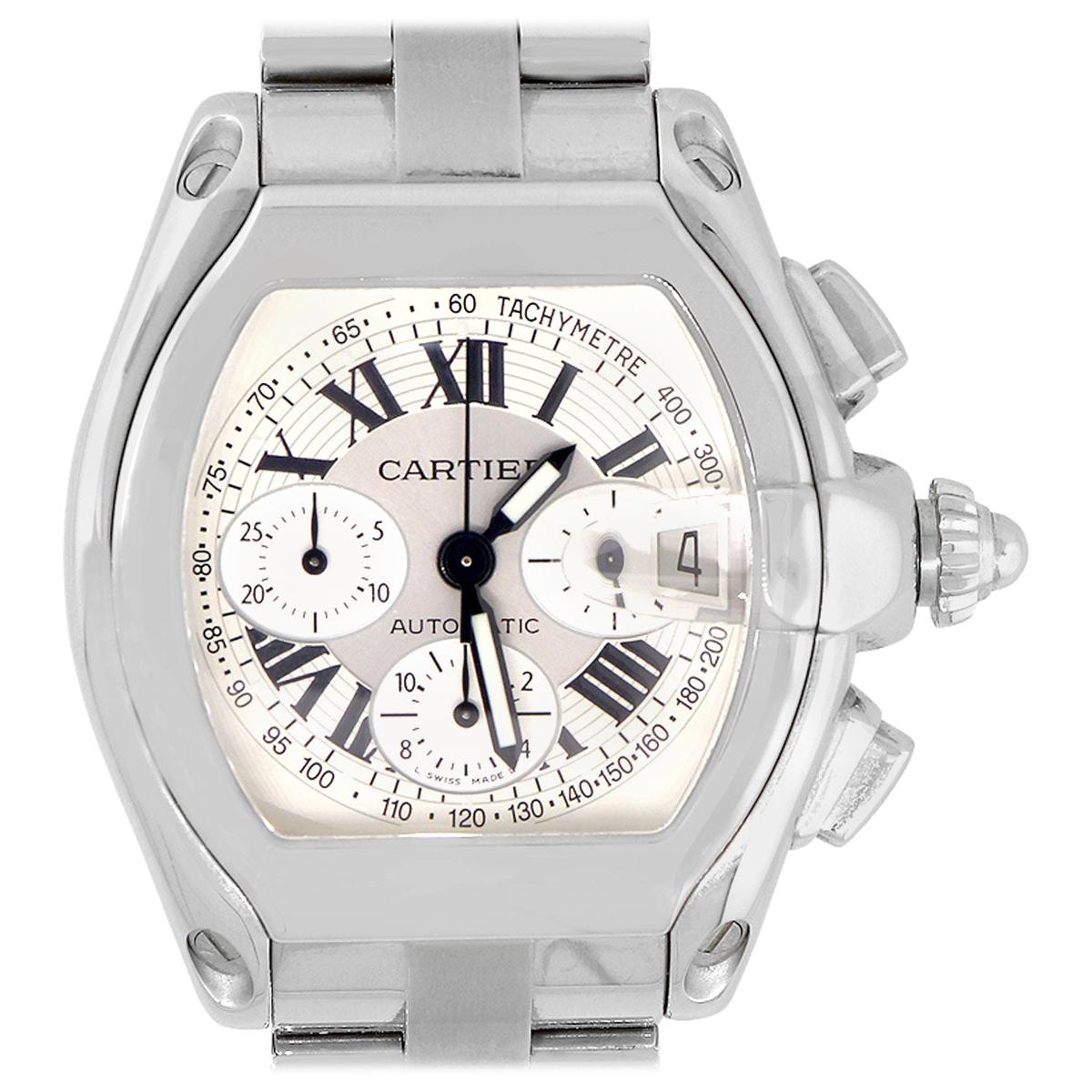 Cartier Roadster XL Silver Chronograph Dial Watch