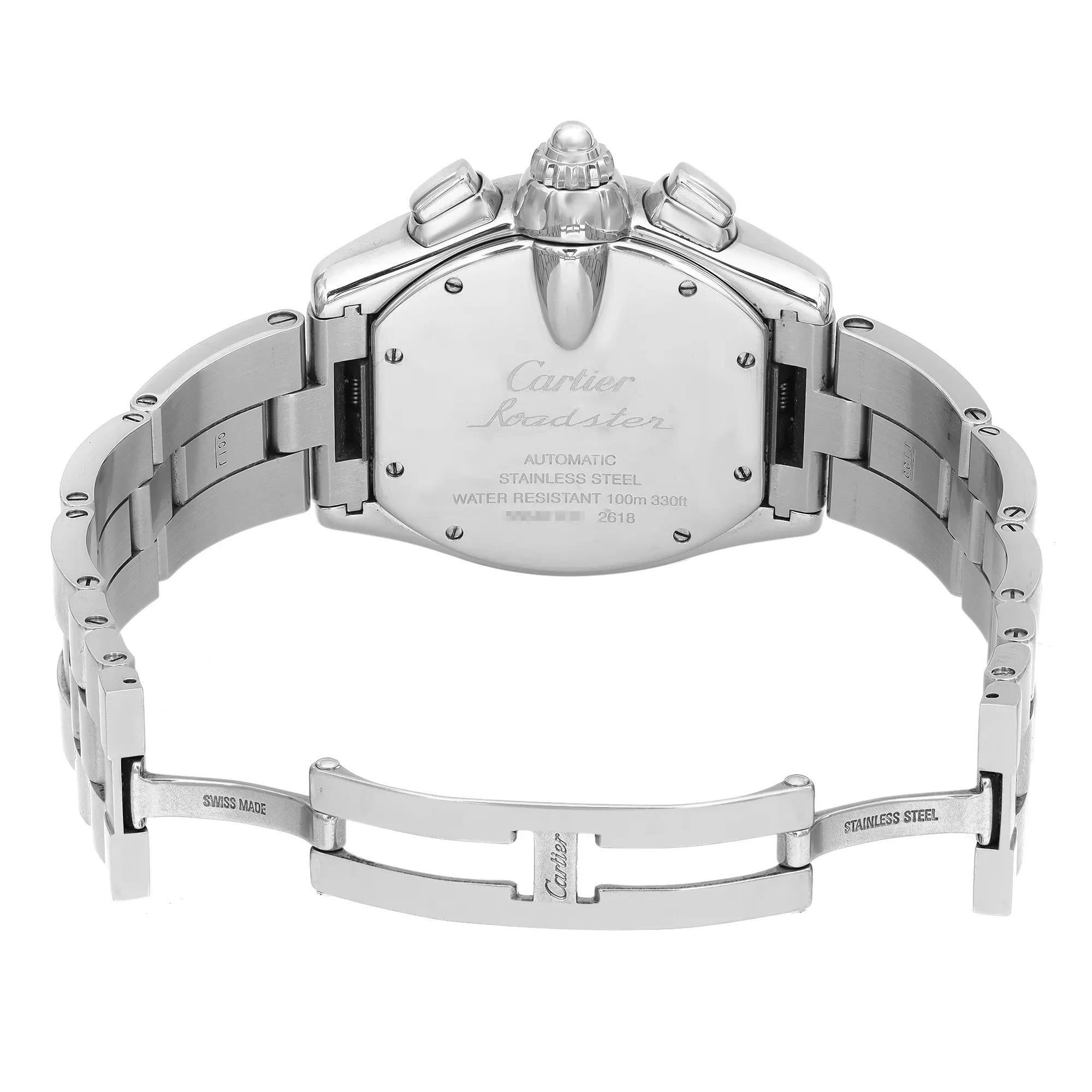 Reloj Cartier Roadster XL Acero Esfera Plata Automático Hombre W62019X6 en Bueno Estado en New York, NY