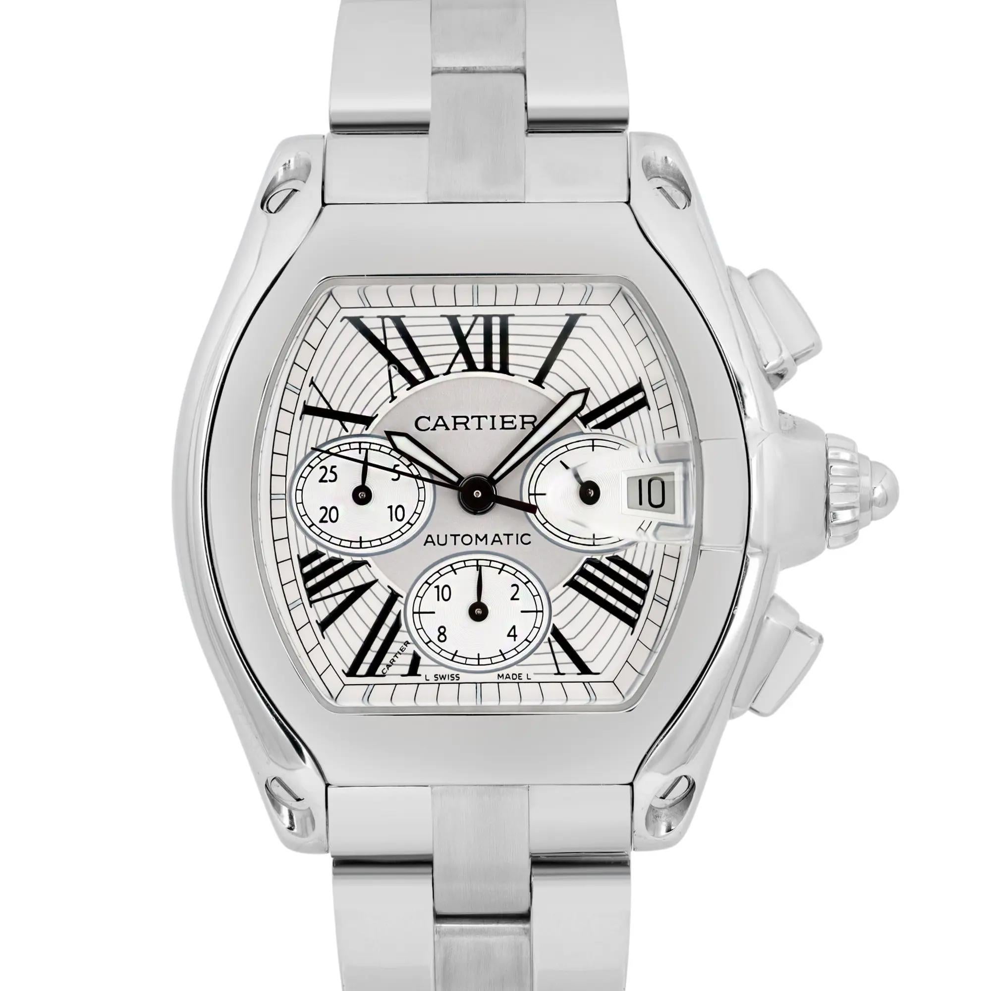 Seminuevo en buen estado. El reloj está totalmente revisado y se ha comprobado su resistencia al agua, la calibración del movimiento y la precisión horaria.

🕰️ Visión general del reloj

Marca: Cartier

Model No: Roadster XL

Model No: