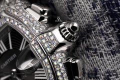 Cartier Roadster Xl W62020x6 Black Dial Stainless Steel Fully Iced Out Watch