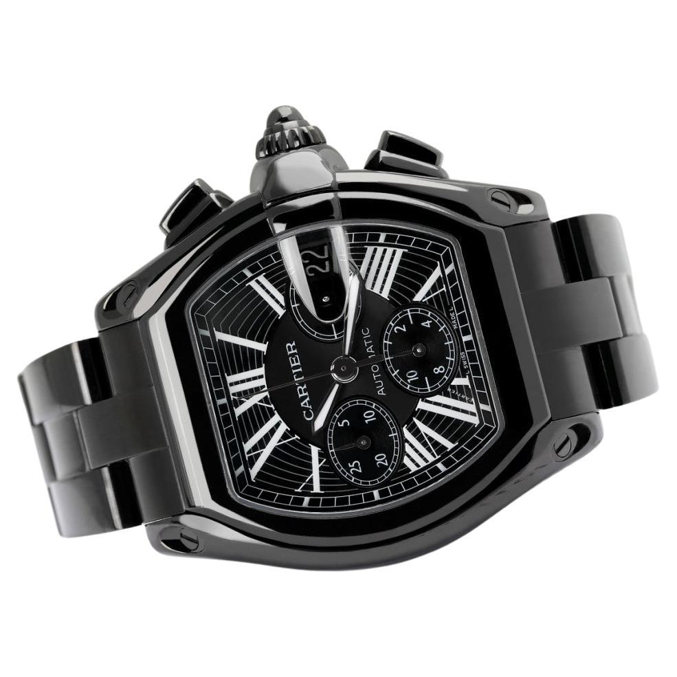 Cartier Roadster XL W62020X6 Schwarze PVD/DLC-Uhr im Angebot