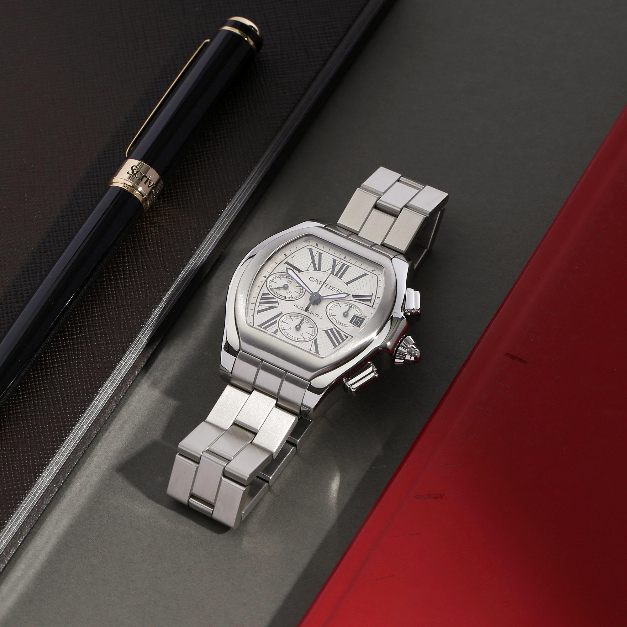 Cartier Roadster XL W6206019 or 3405 Men Stainless Steel Chronograph Watch 5