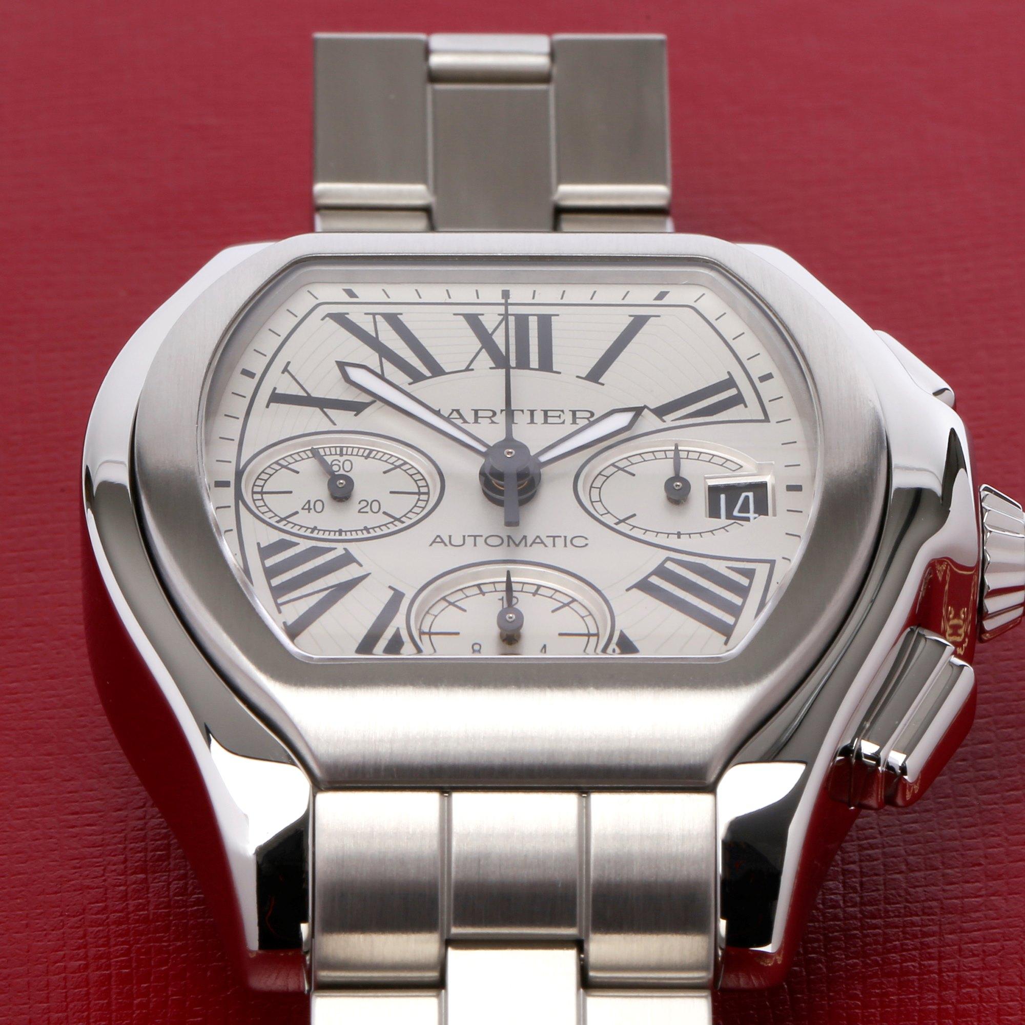 Cartier Roadster XL W6206019 or 3405 Men Stainless Steel Chronograph Watch 1