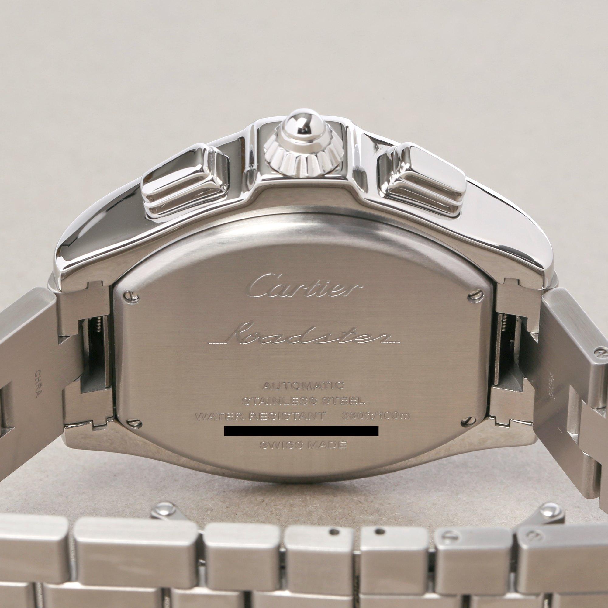 Cartier Roadster XL W6206019 or 3405 Men Stainless Steel Chronograph Watch 2