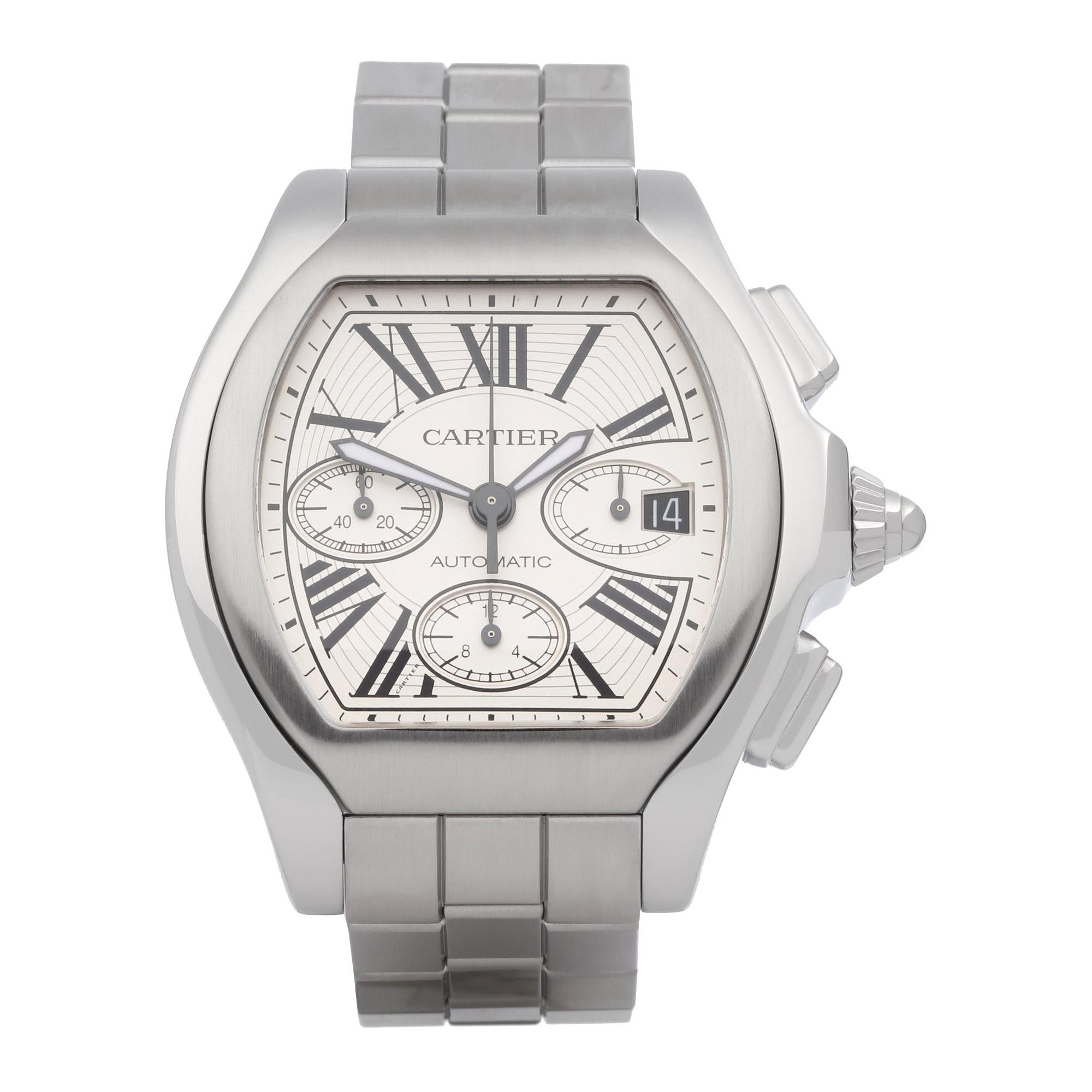 Cartier Roadster XL W6206019 or 3405 Men Stainless Steel Chronograph Watch
