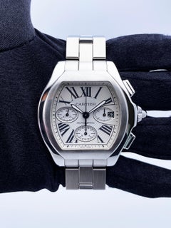 Cartier Roadster XL W6206019 Sliver Dial Mens Watch Box Papers