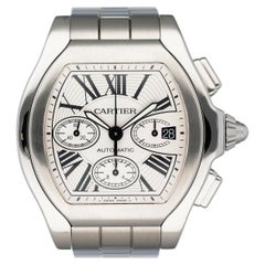 Cartier Roadster XL W6206019 Sliver Dial Mens Watch Box Papers