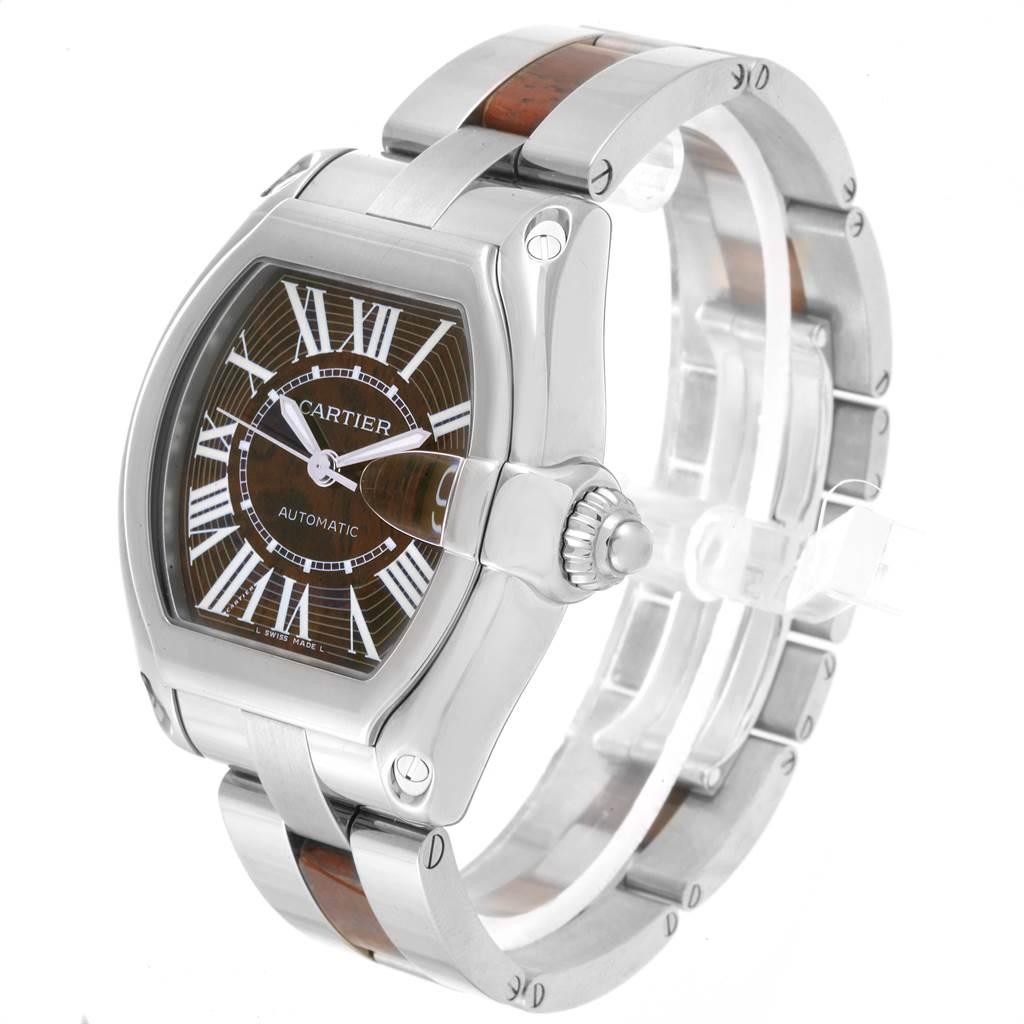 Men's Cartier Roadster XL White Gold Walnut Wood Limited Edition Watch W6206000