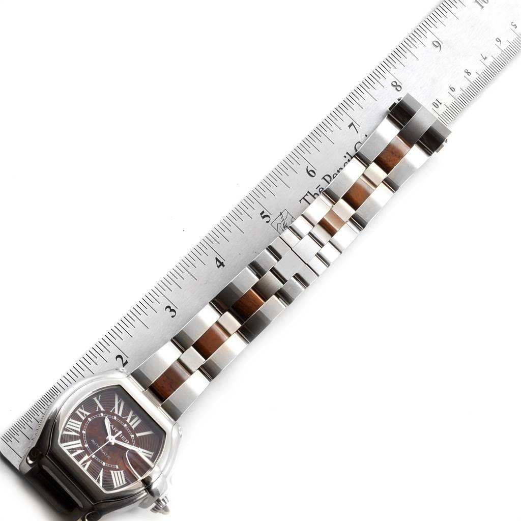 Cartier Roadster XL White Gold Walnut Wood Limited Edition Watch W6206000 For Sale 2