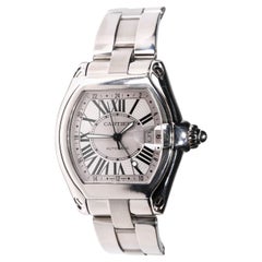Cartier Roadster XXL Edelstahl-Herrenuhr aus Edelstahl mit silbernem römischen Zifferblatt XXL