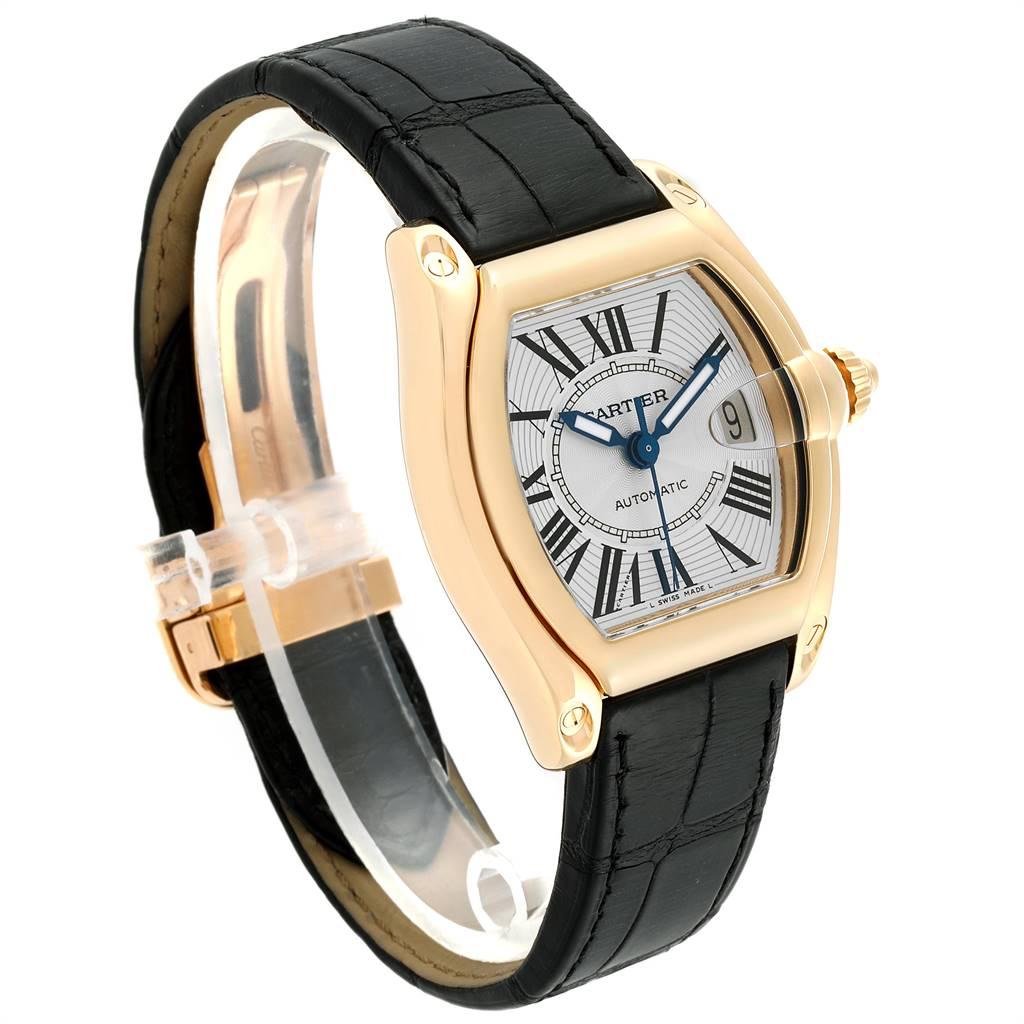 Cartier Roadster Yellow Gold Large Men's Watch W62005V2 Box Papers In Excellent Condition In Atlanta, GA