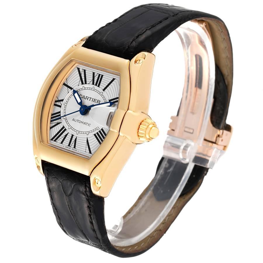 Cartier Roadster Gelbgold Silber Zifferblatt Große Herrenuhr W62005V2 im Zustand „Hervorragend“ in Atlanta, GA
