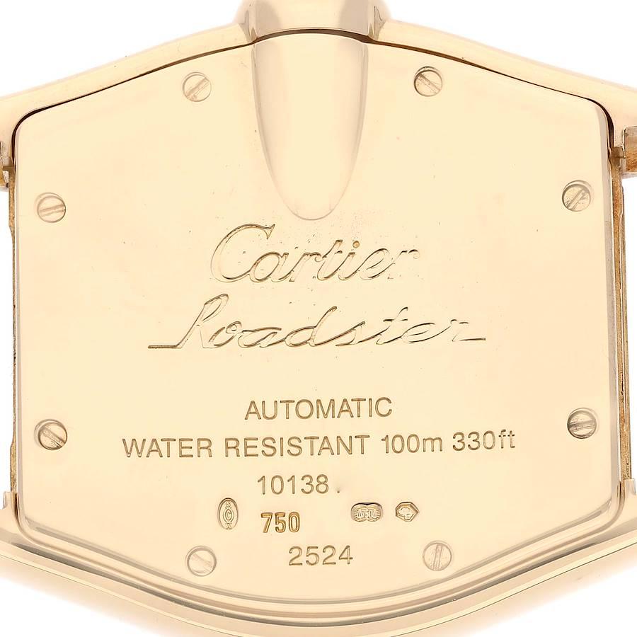 Cartier Roadster Gelbgold Silber Zifferblatt Große Herrenuhr W62005V2 2