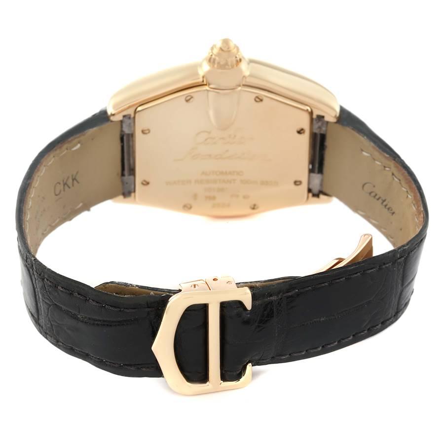 Cartier Roadster Gelbgold Silber Zifferblatt Große Herrenuhr W62005V2 3