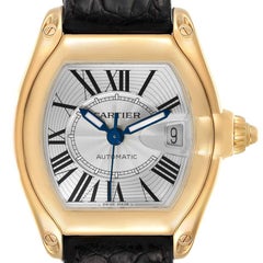 Cartier Roadster Yellow Gold Silver Dial Large Mens Watch W62005V2