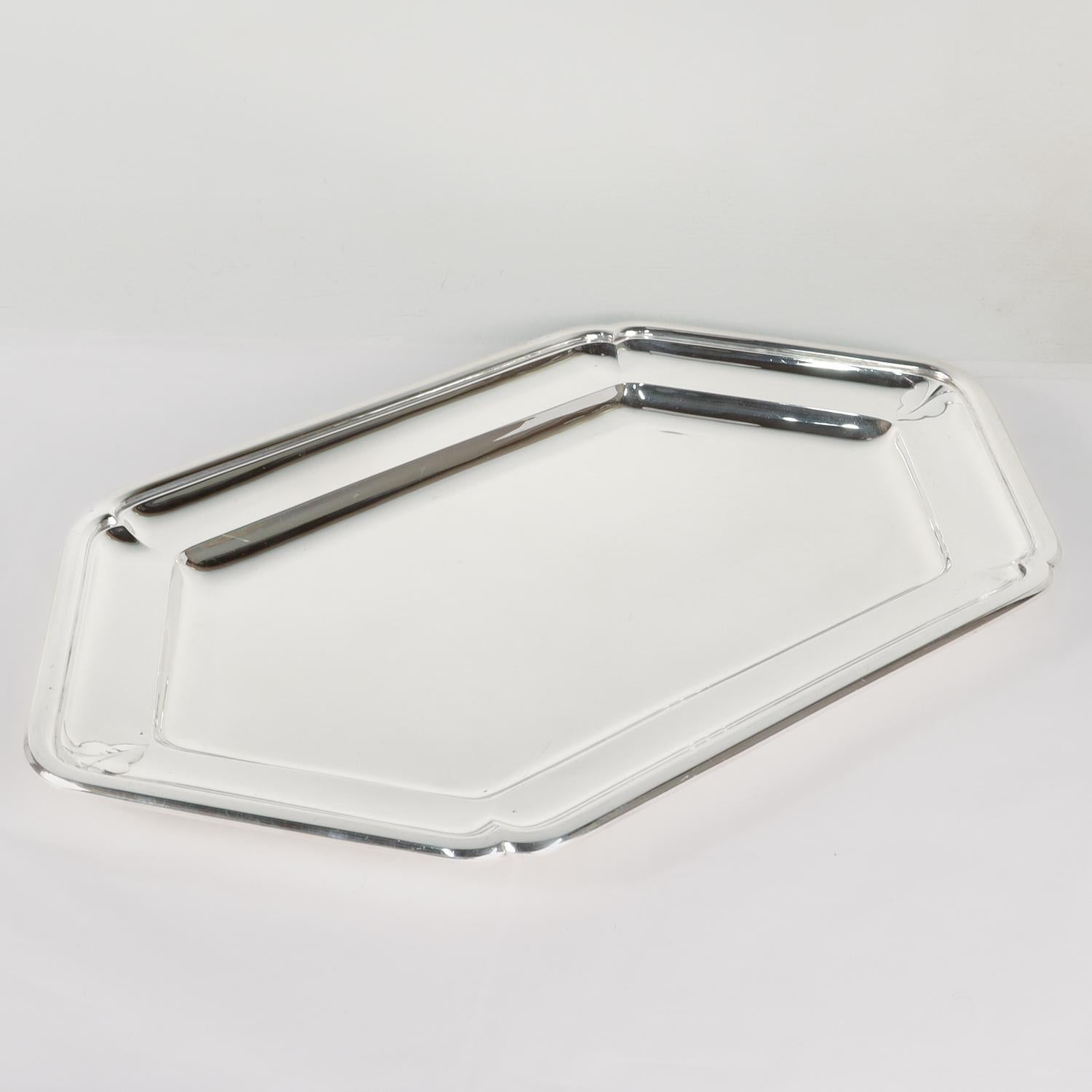 Cartier / Robert Linzeler Vassoio / Piatto in argento Sterling 950 Art Deco In condizioni buone in vendita a Philadelphia, PA