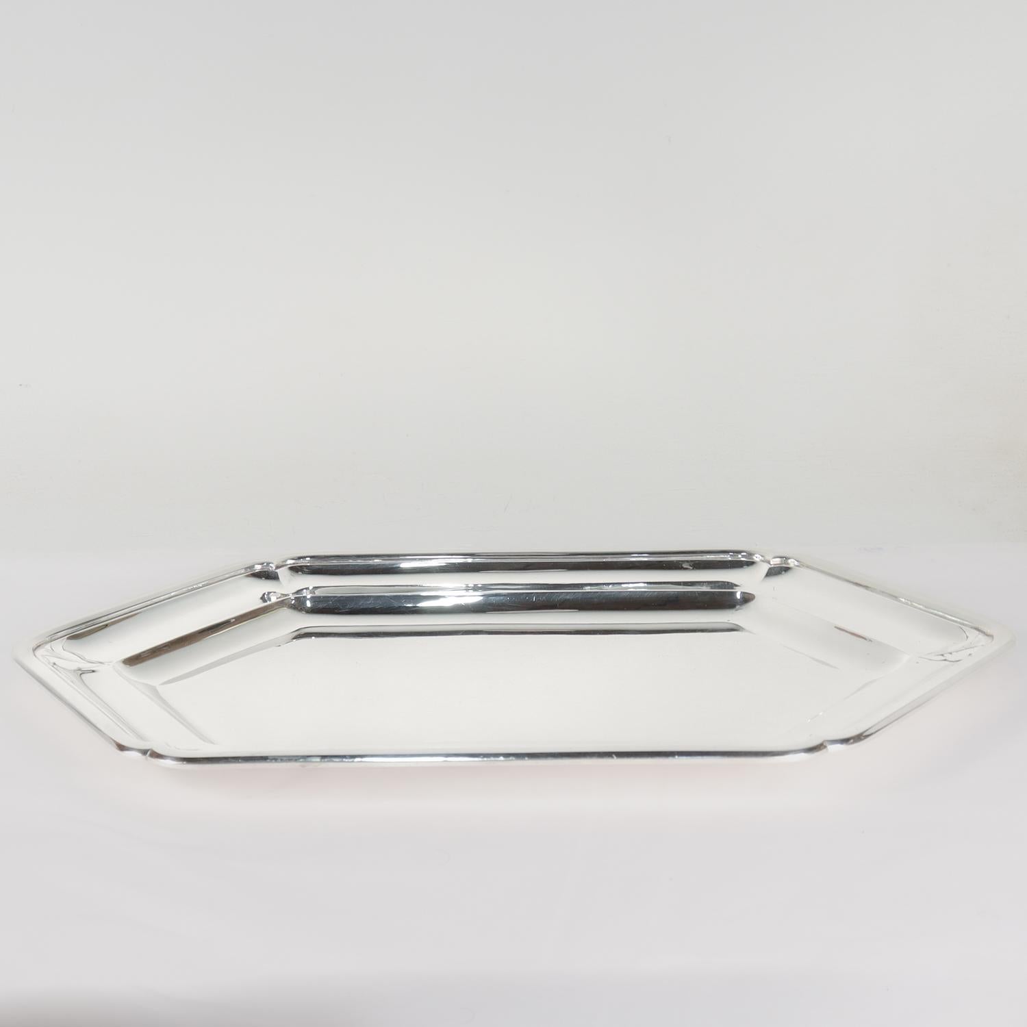 da uomo o donna Cartier / Robert Linzeler Vassoio / Piatto in argento Sterling 950 Art Deco in vendita