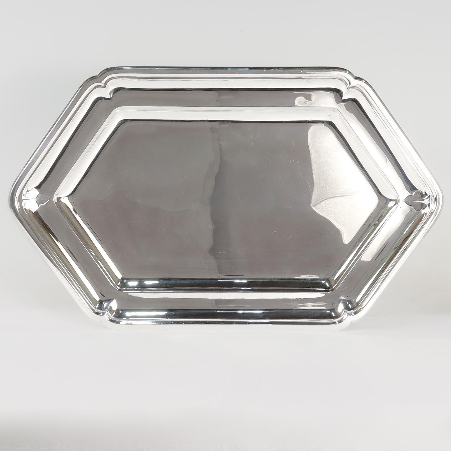 Cartier / Robert Linzeler Vassoio / Piatto in argento Sterling 950 Art Deco in vendita 3