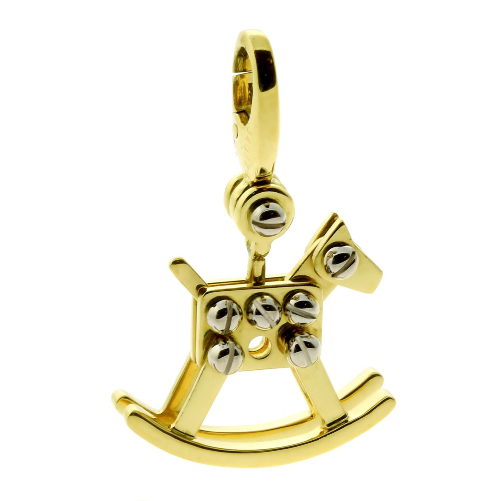 Cartier Rocking Horse Charm Gold Pendant In Excellent Condition In Feasterville, PA