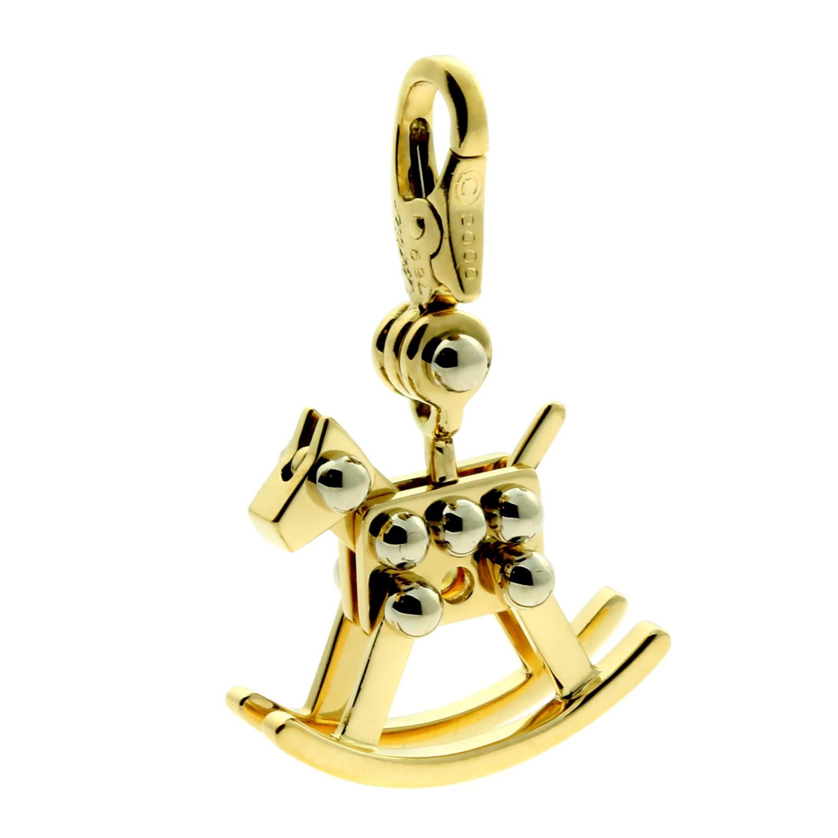 Cartier Rocking Horse Charm Gold Pendant In Excellent Condition In Feasterville, PA
