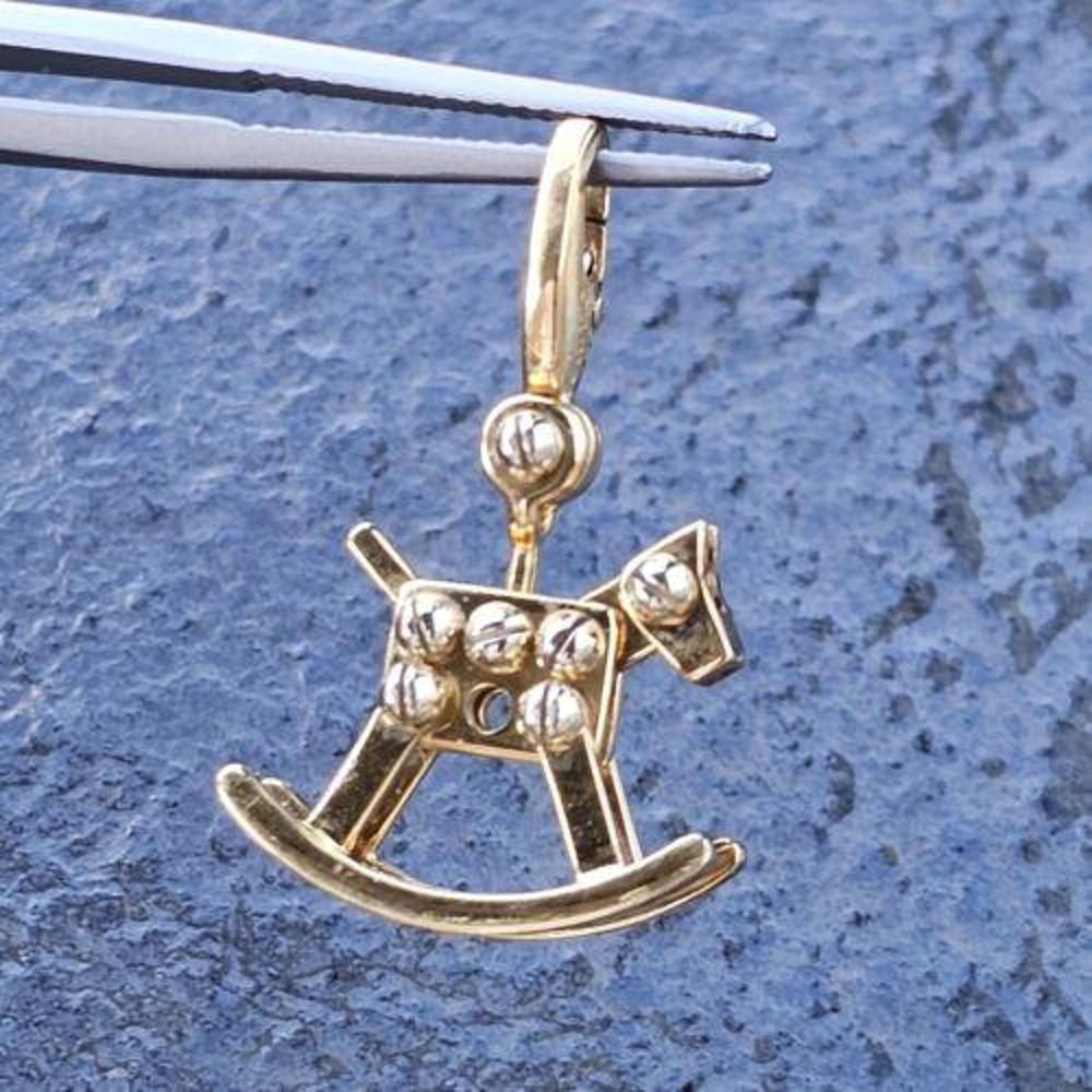 Cartier Rocking Horse Charm Pendant 18k White Yellow Gold Year 2000 Baby Child 6
