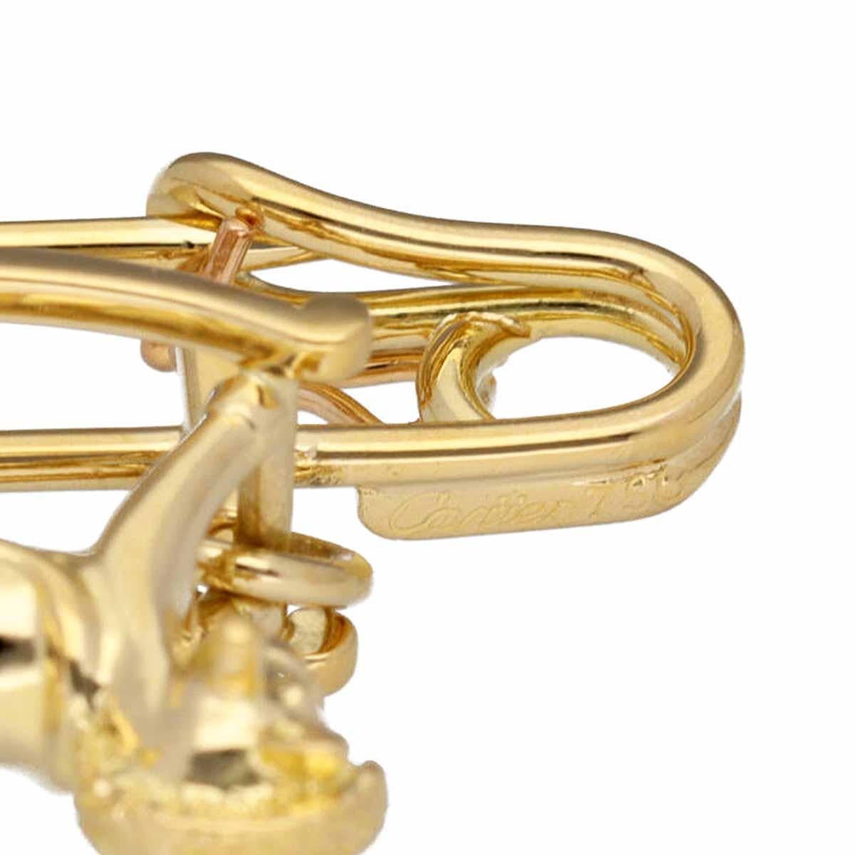 Femenino o masculino Cartier Caballo balancín Cochecito Bebé Madre Coche Oso Broche de oro amarillo de 18 quilates en venta