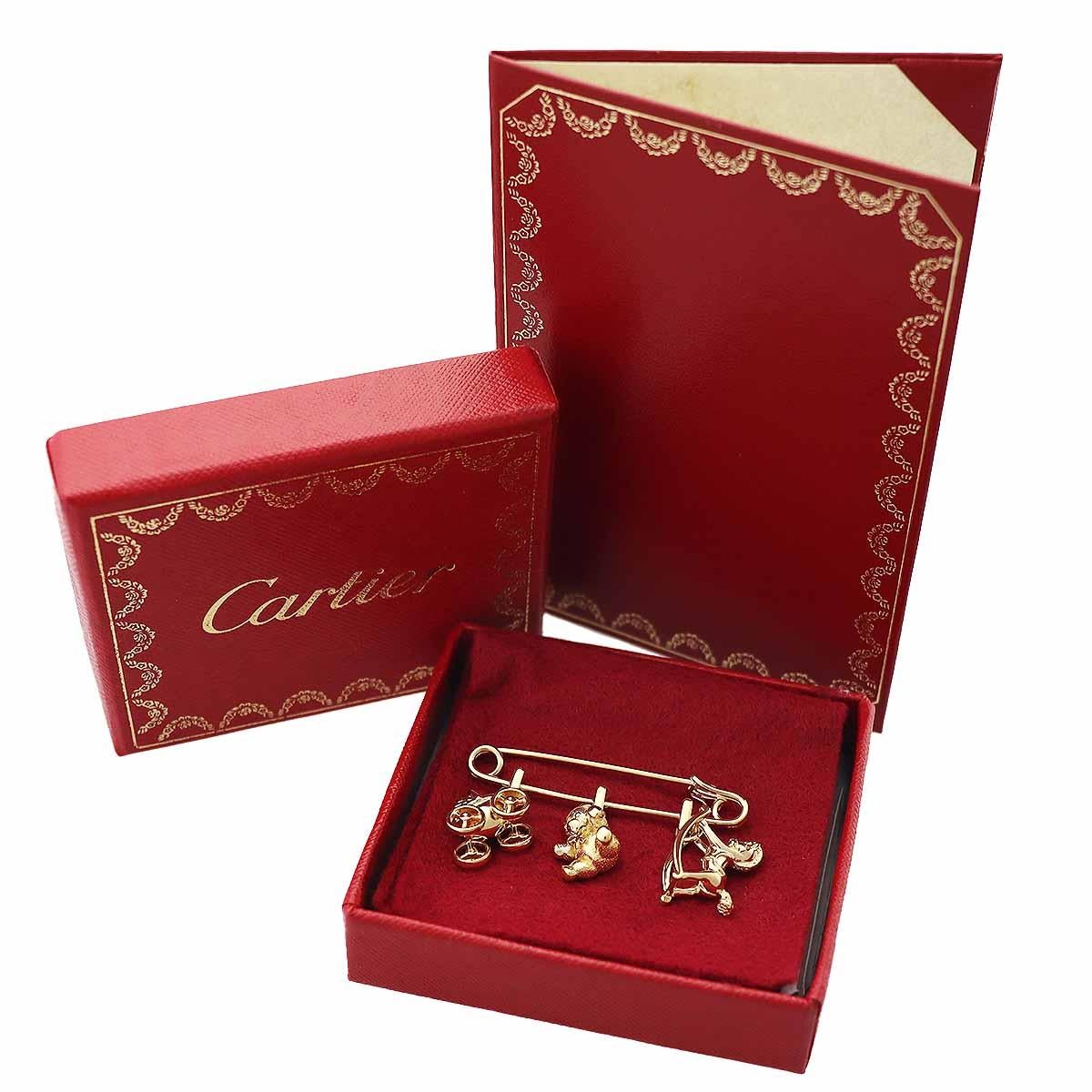Cartier Caballo balancín Cochecito Bebé Madre Coche Oso Broche de oro amarillo de 18 quilates en venta 3